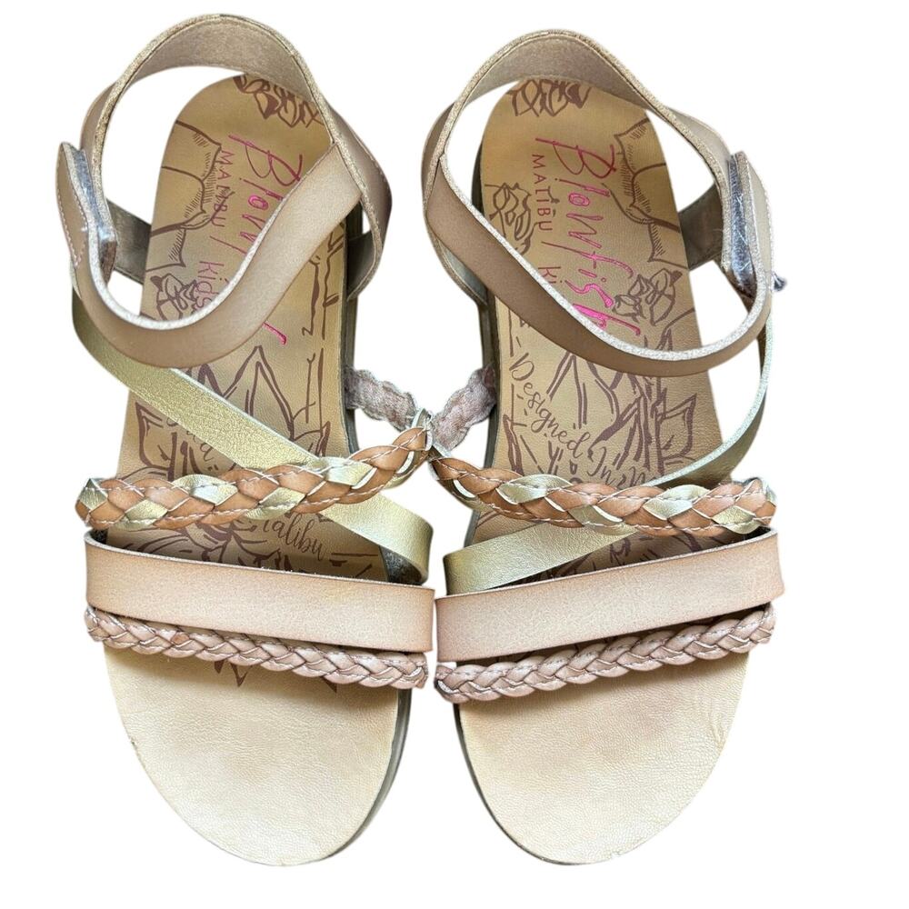 Blowfish Freddie-K Girls Youth Sandals Size Youth 5 Gold and Blush Preowned
